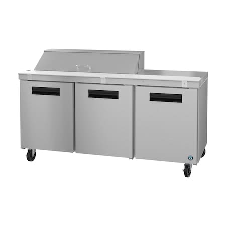 Hoshizaki Refrigerator, Three Section Sandwich Prep Table, Stainless Doors,  SR72B-12
